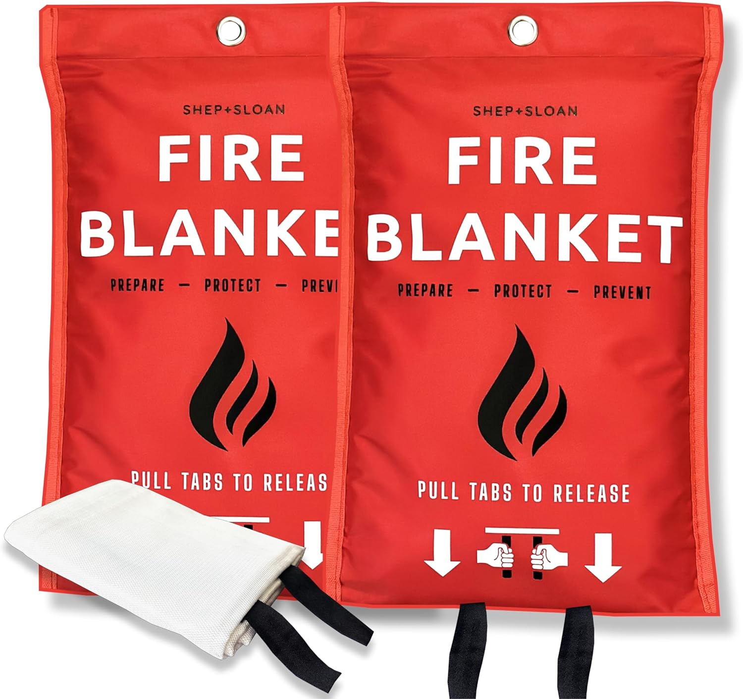 Shep + Sloan Emergency Fire Blanket for Home and Kitchen 2 pk| Easy Fire Blankets